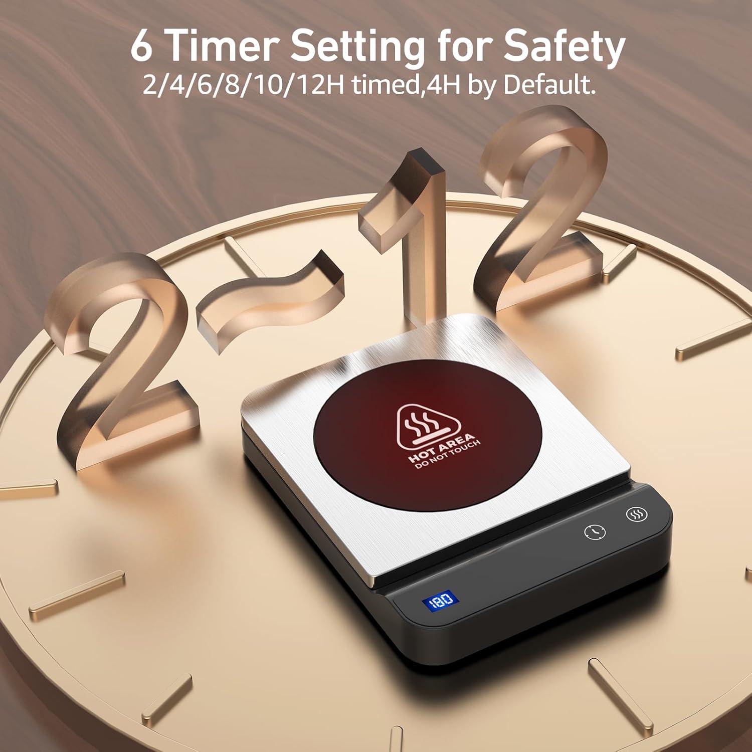 Calentador de Tazas ISUMER de Acero Inoxidable 304 con Pantalla Digital