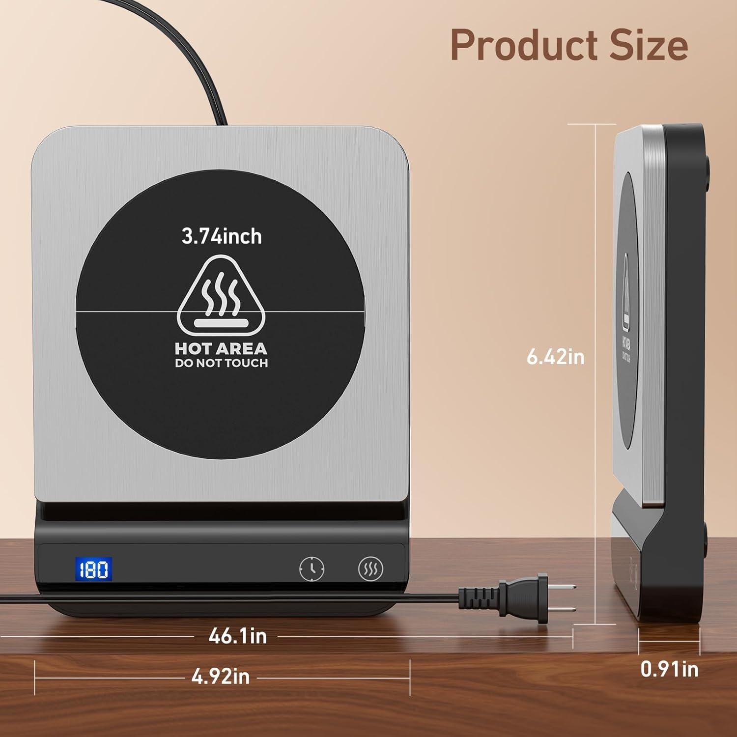 Calentador de Tazas ISUMER de Acero Inoxidable 304 con Pantalla Digital