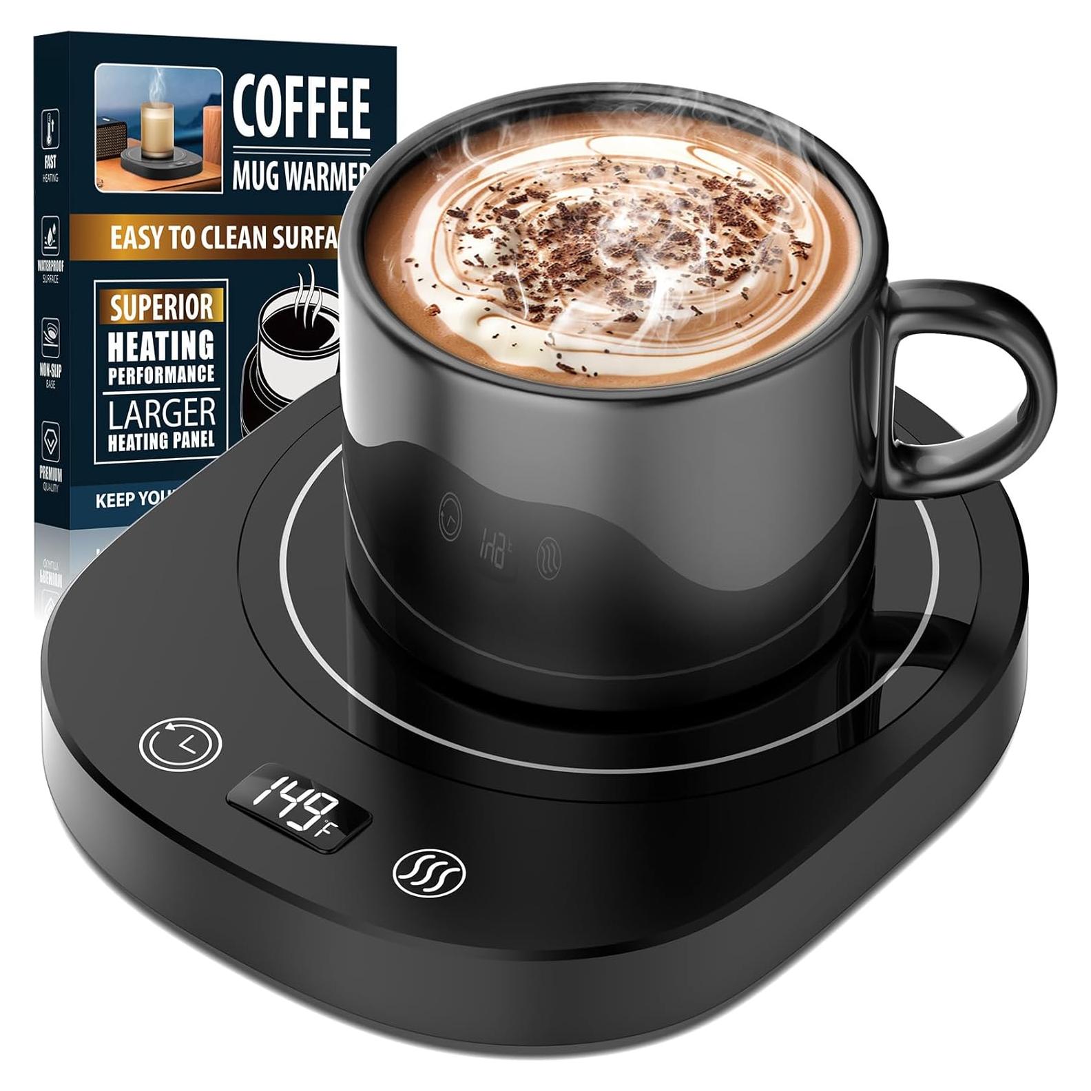 Calentador de Tazas Eléctrico Negro con Pantalla LED y Temporizador