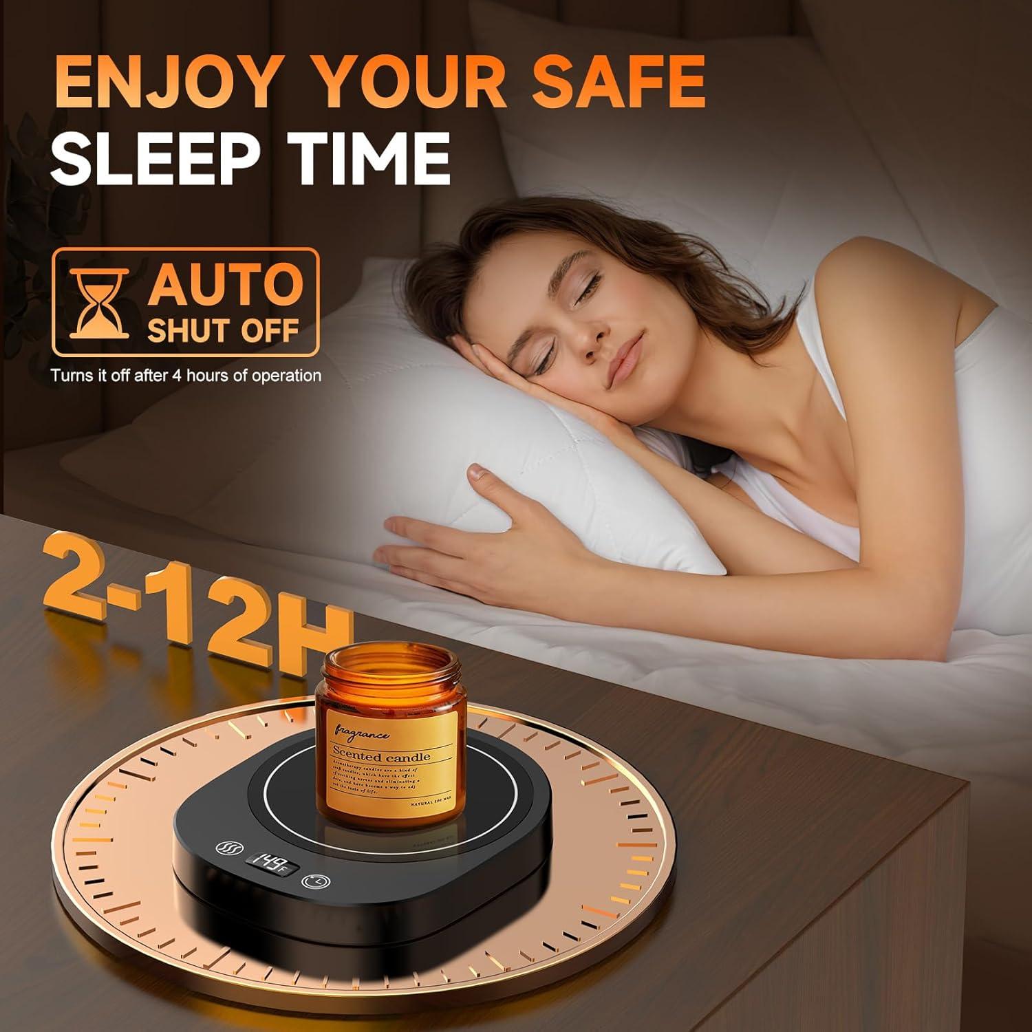 Calentador de Tazas Eléctrico Negro con Pantalla LED y Temporizador