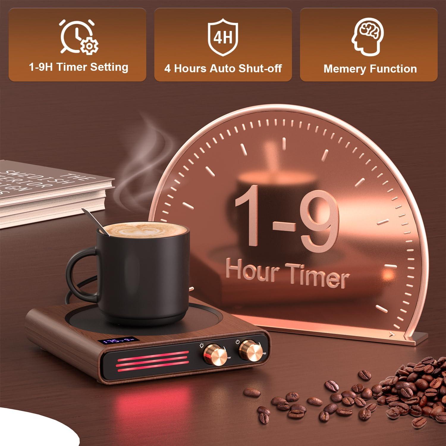 Calentador de Tazas CEROBEAR 50W con 9 Temperaturas y Luz LED