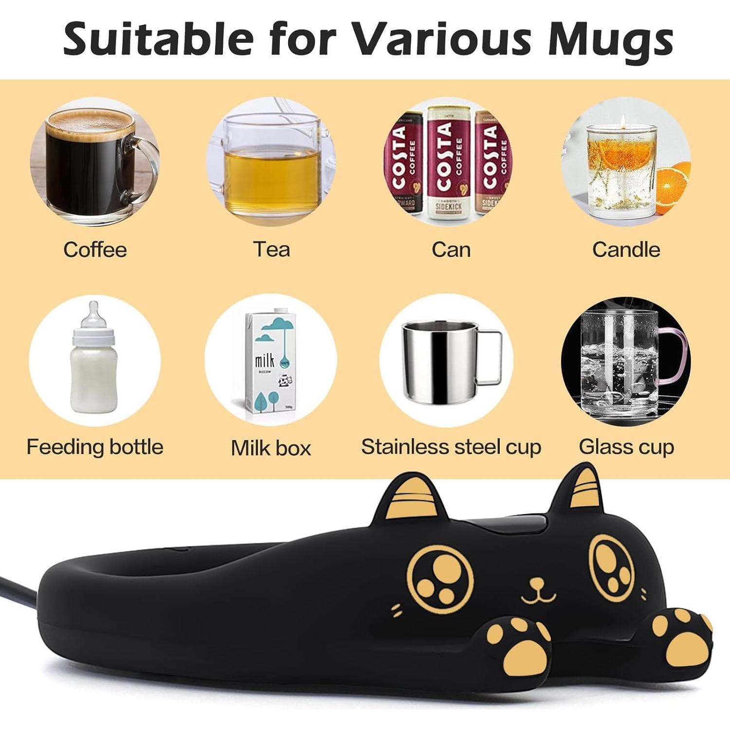 Calentador de Tazas PUSEE Negro, Eléctrico con Apagado Automático