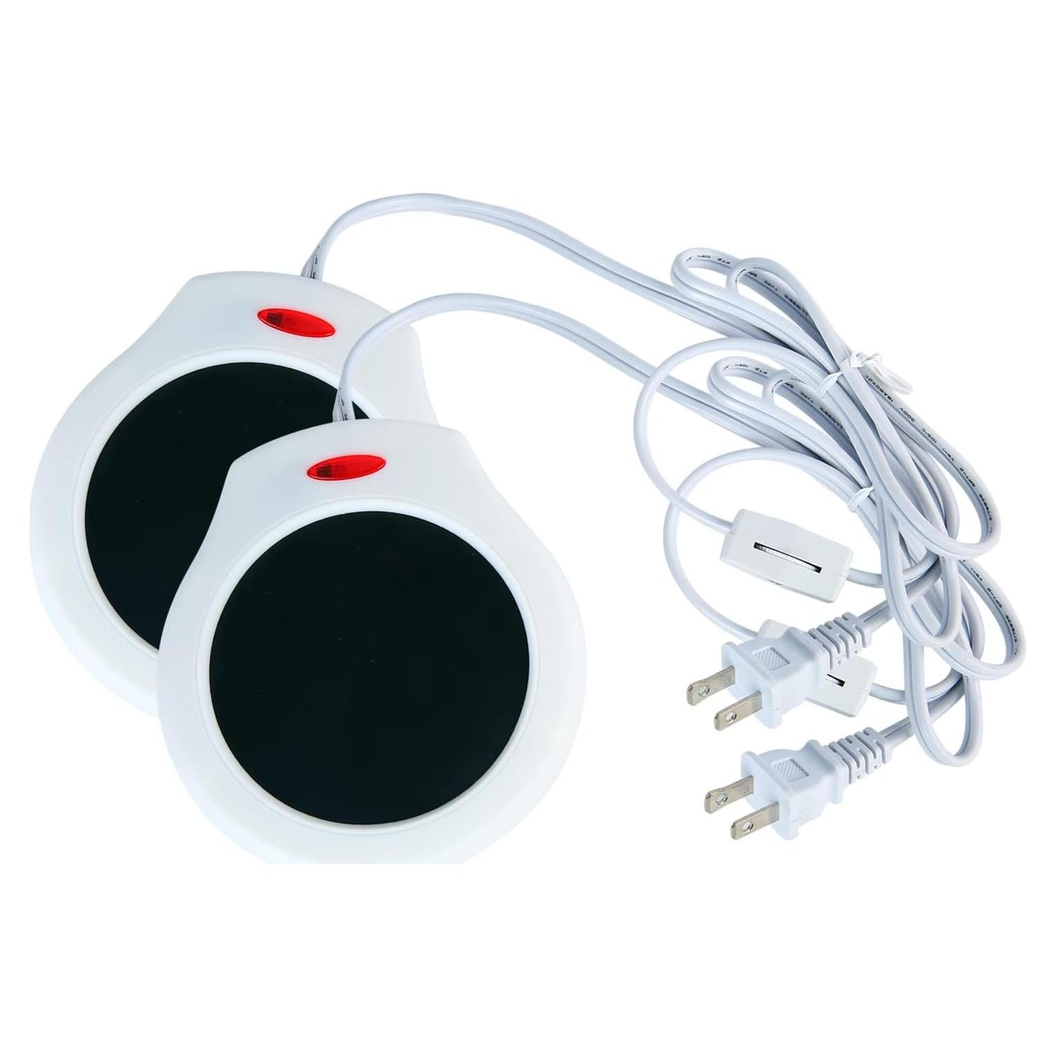 Calentador de Tazas Eléctrico 220W Difusor Aroma 2pcs Blanco y Negro