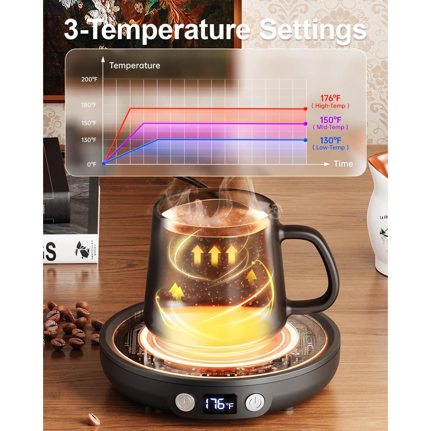 Calentador de Tazas Eléctrico SWEETFULL 36W Negro con Temporizador