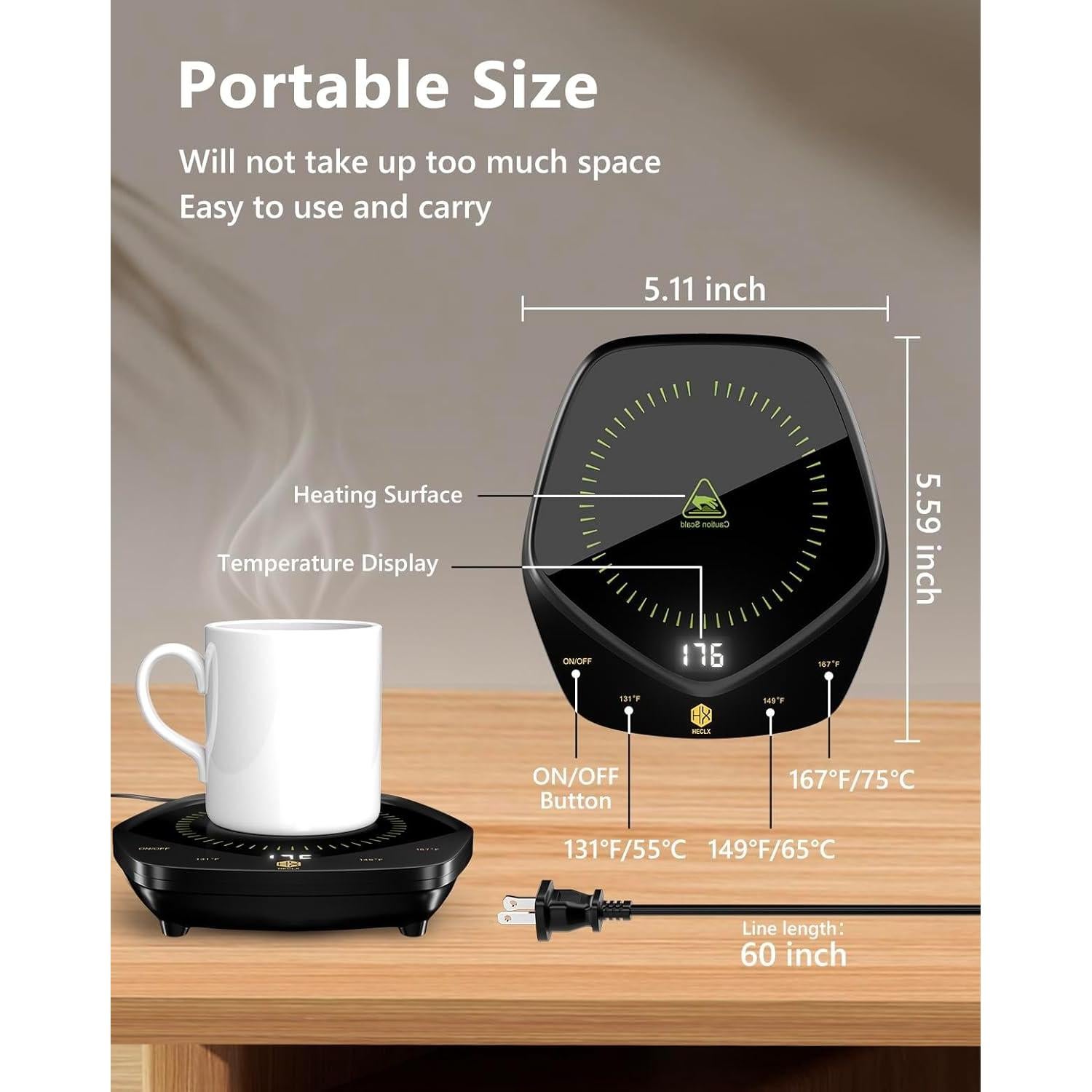Calentador de Taza de Café Inteligente 25W con Apagado Automático