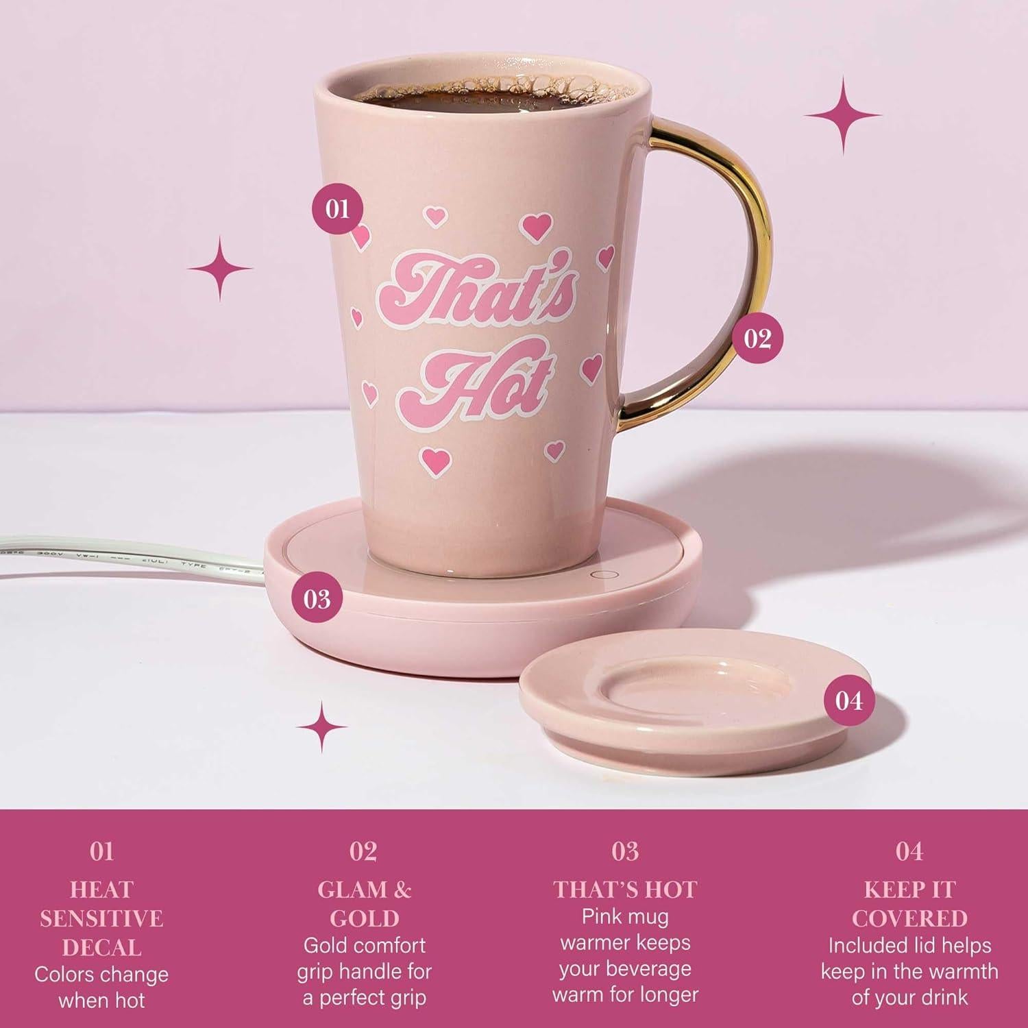 Juego Calentador de Tazas Eléctrico Paris Hilton 14 Onzas Rosa