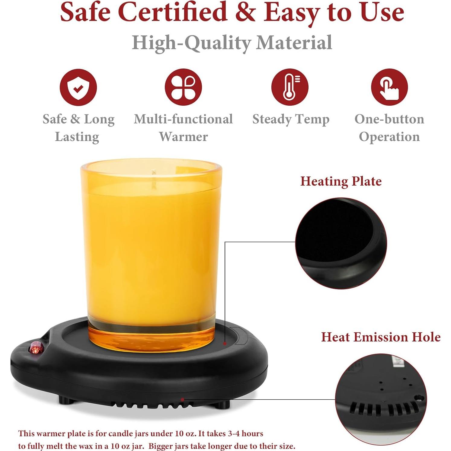 Calentador de Cera Dialan's 17W Negro para Velas y Bebidas