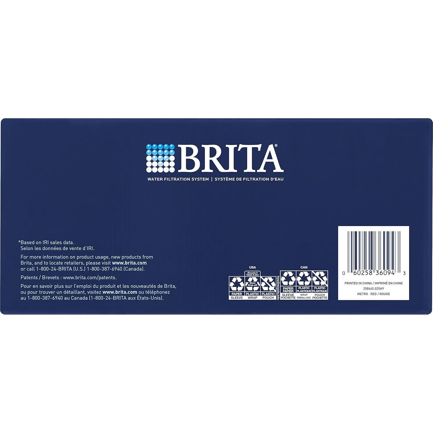 Jarra de Filtro de Agua Brita Metro 6 Tazas Libre BPA