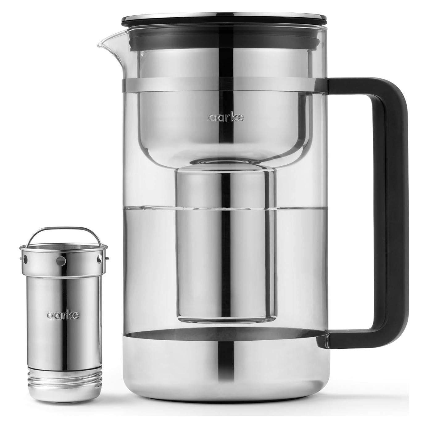 Purificador de Jarra de Agua aarke de Vidrio 1.66L Libre BPA