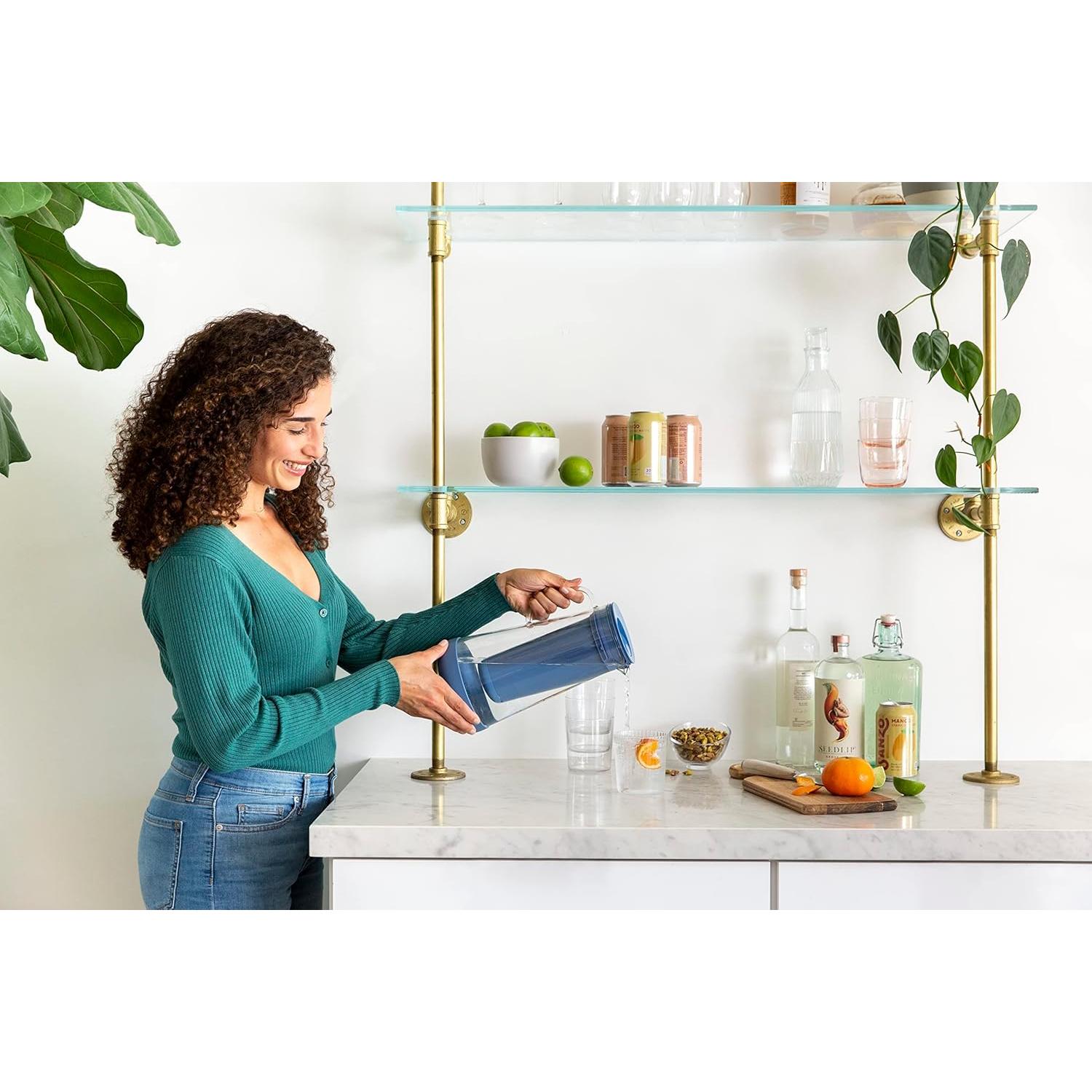 Jarra de Filtro de Agua LifeStraw Home 7 Tazas Vidrio Azul