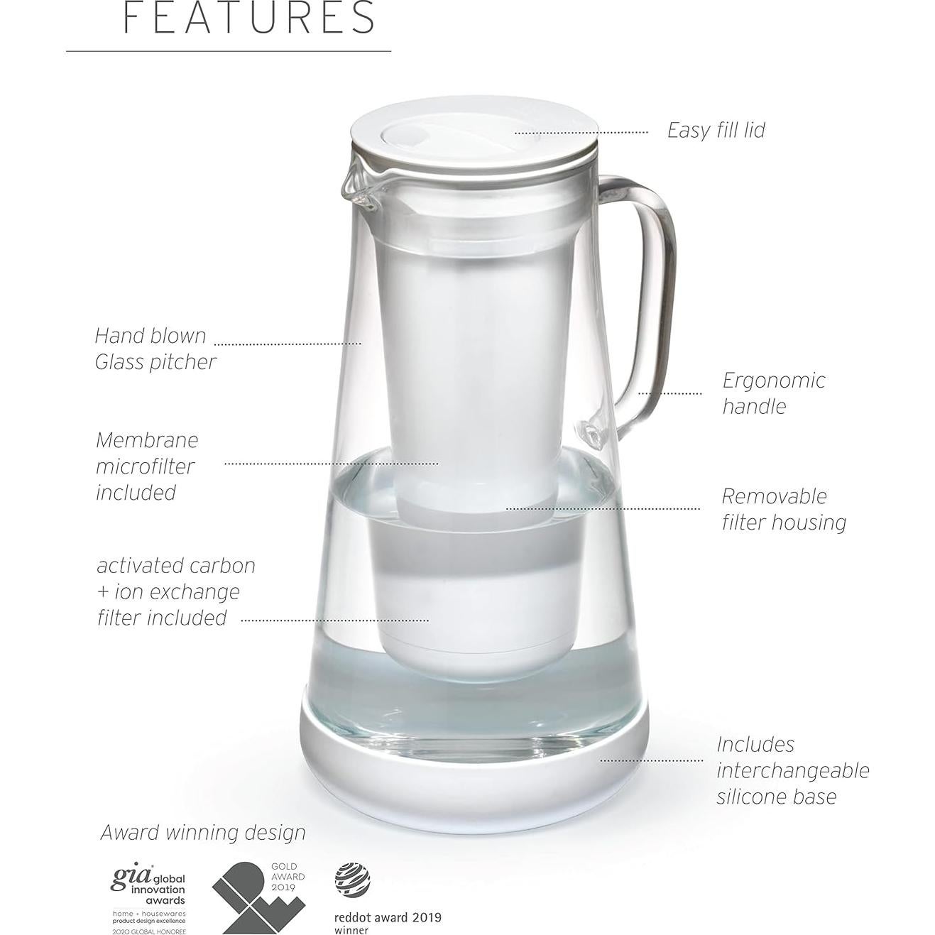 Jarra filtradora de agua LifeStraw Home 7 tazas vidrio