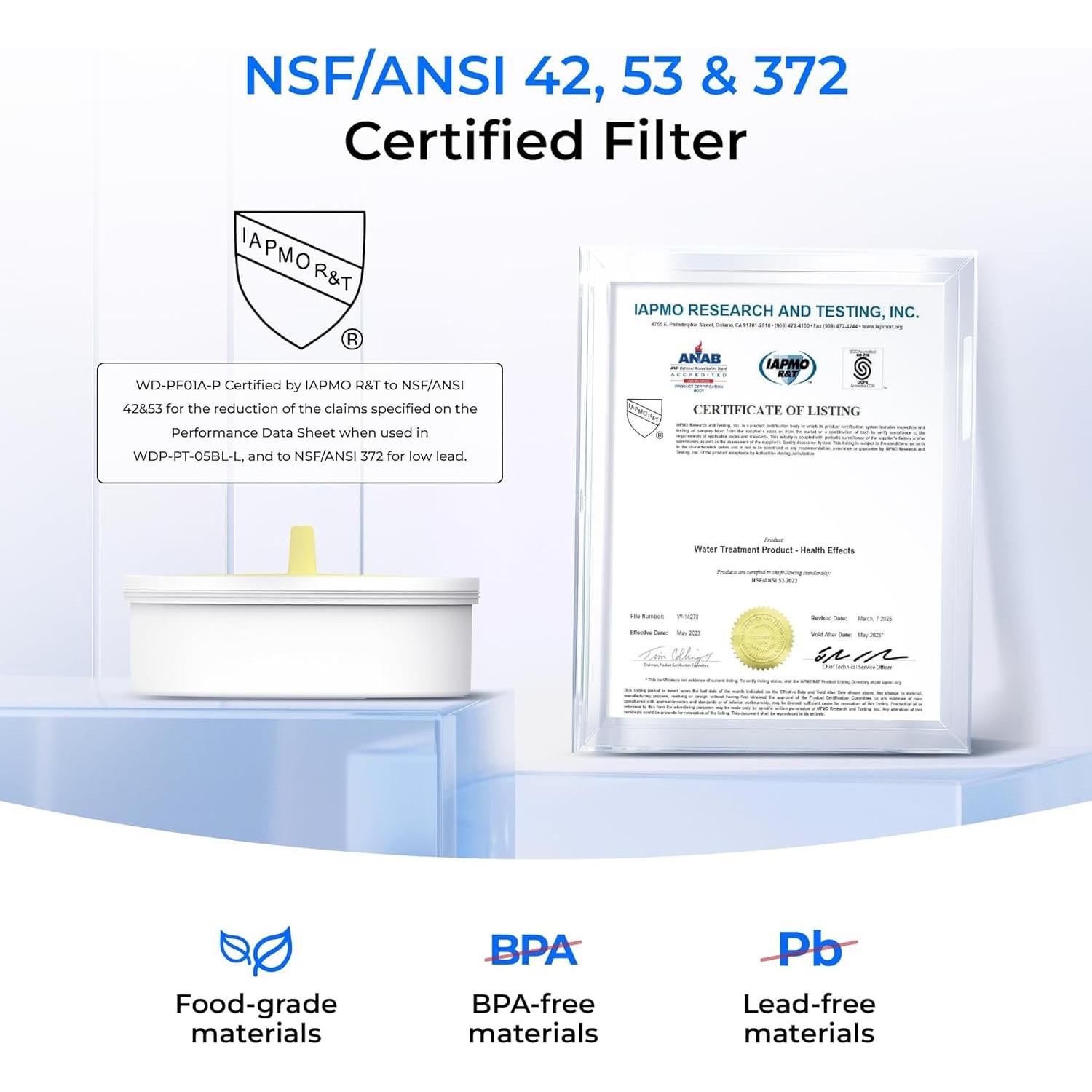 Jarra de Filtro de Agua de Vidrio Waterdrop 10 Tazas Ecológica