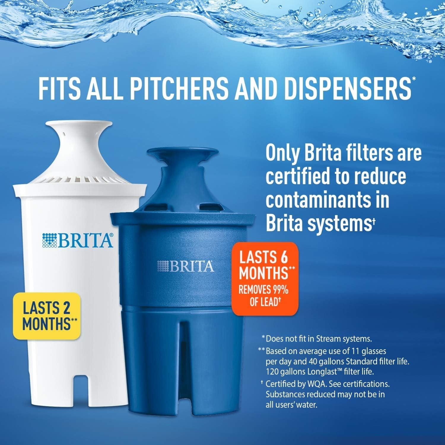 Jarra de Filtro de Agua Brita 6 Tazas + 3 Filtros Estándar