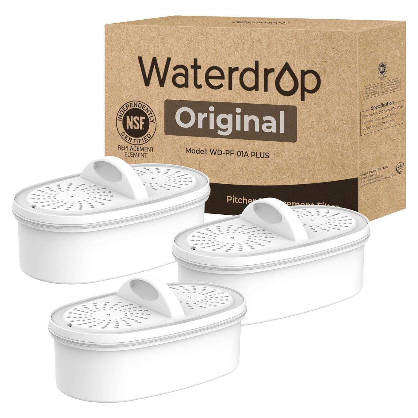 Filtros de Reemplazo Waterdrop WD-PF-01A para Jarras y Dispensadores - 3 Paquetes