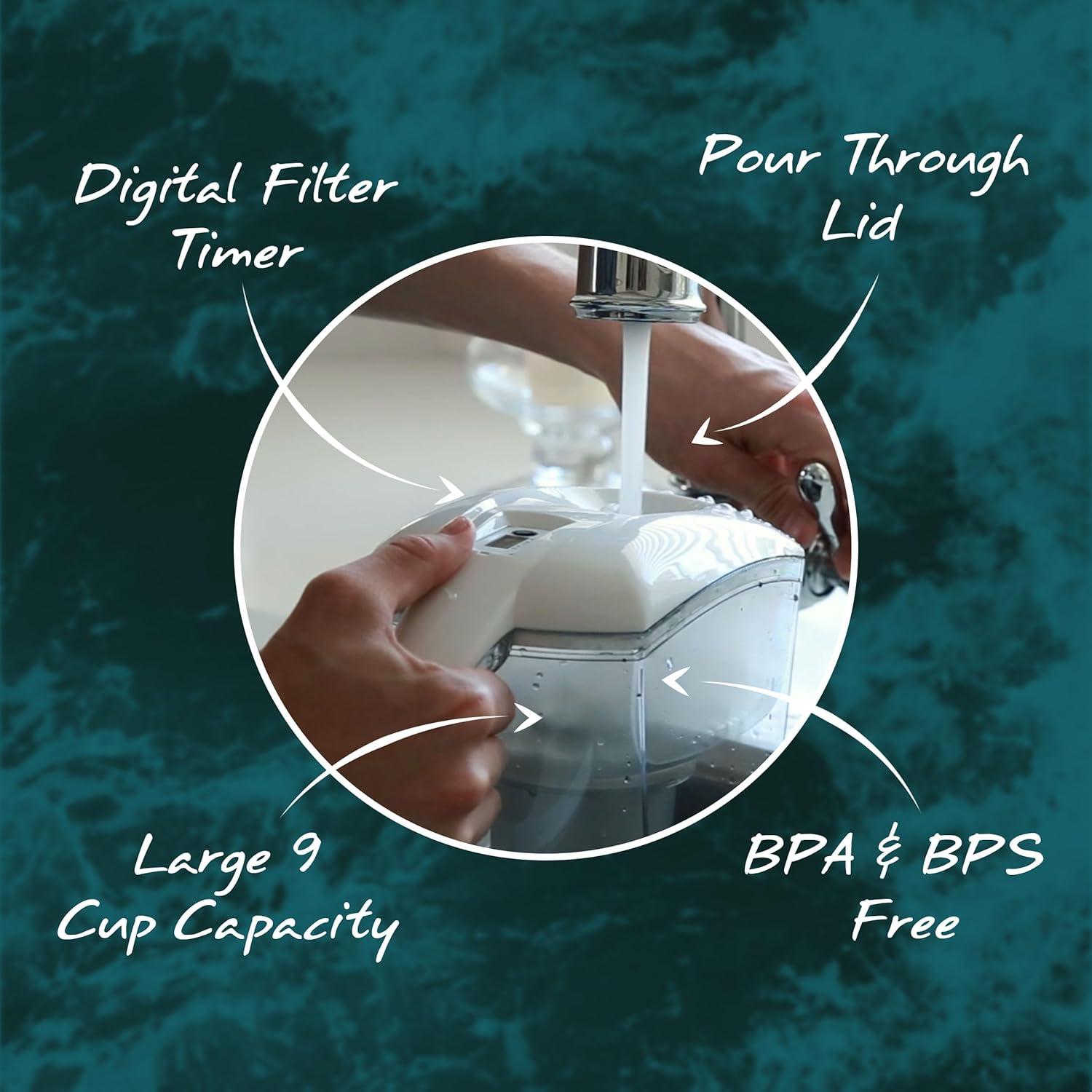 Jarra de Filtro de Agua Alcalina Santevia Clásica 9 Tazas