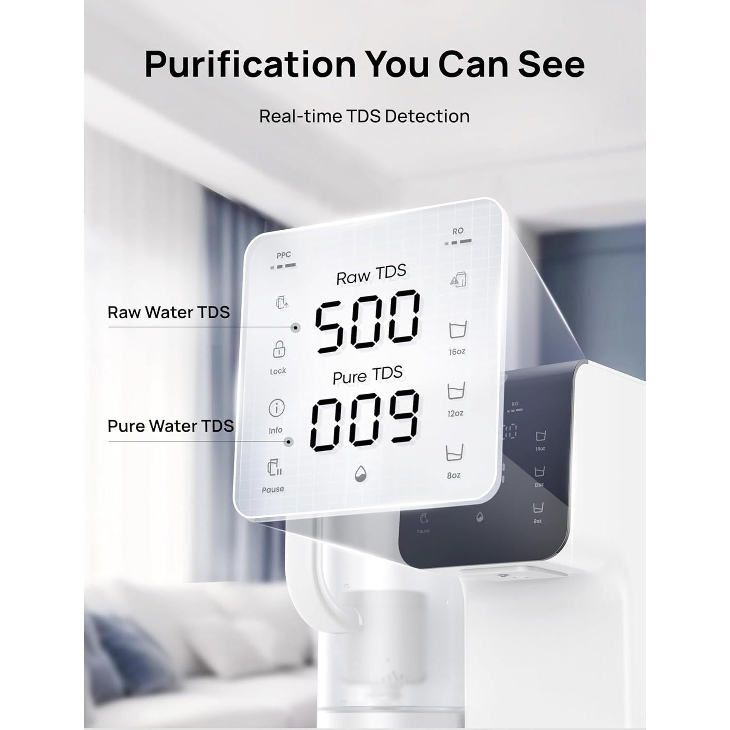 Filtro de Agua Dreo RO de Encimera 7 Etapas Blanco 6.6kg