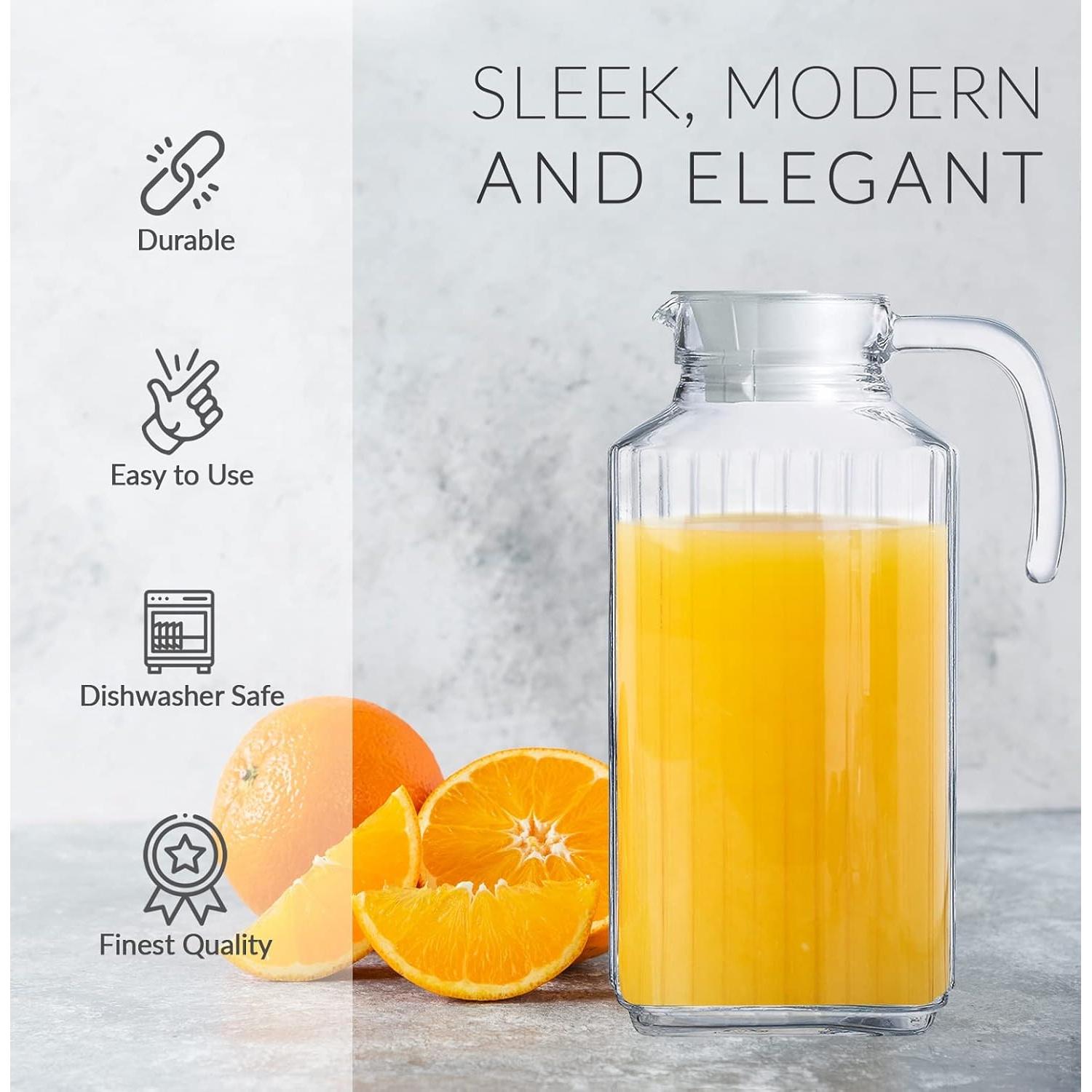 Juego de 2 Jarras de Vidrio Marbelous 1634ml con Tapa