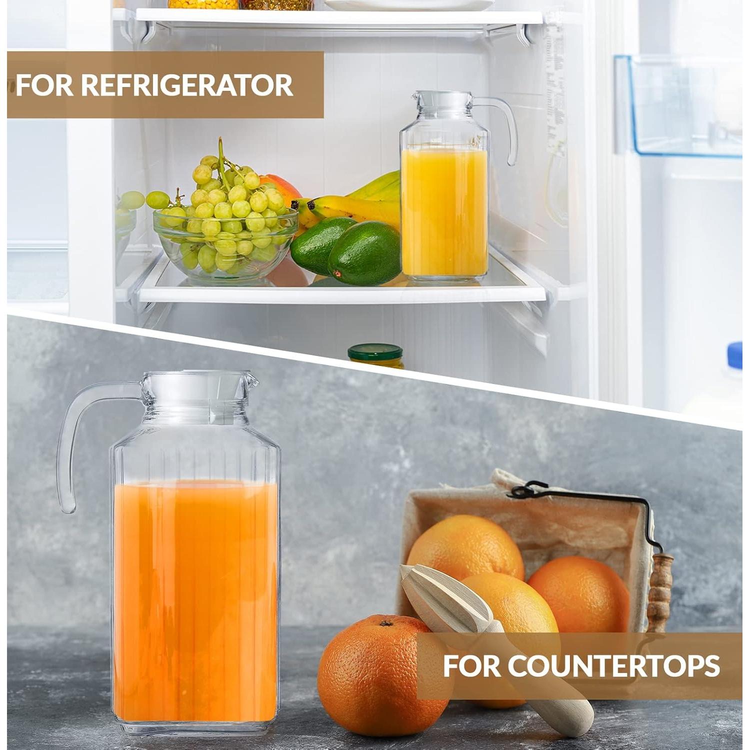 Juego de 2 Jarras de Vidrio Marbelous 1634ml con Tapa