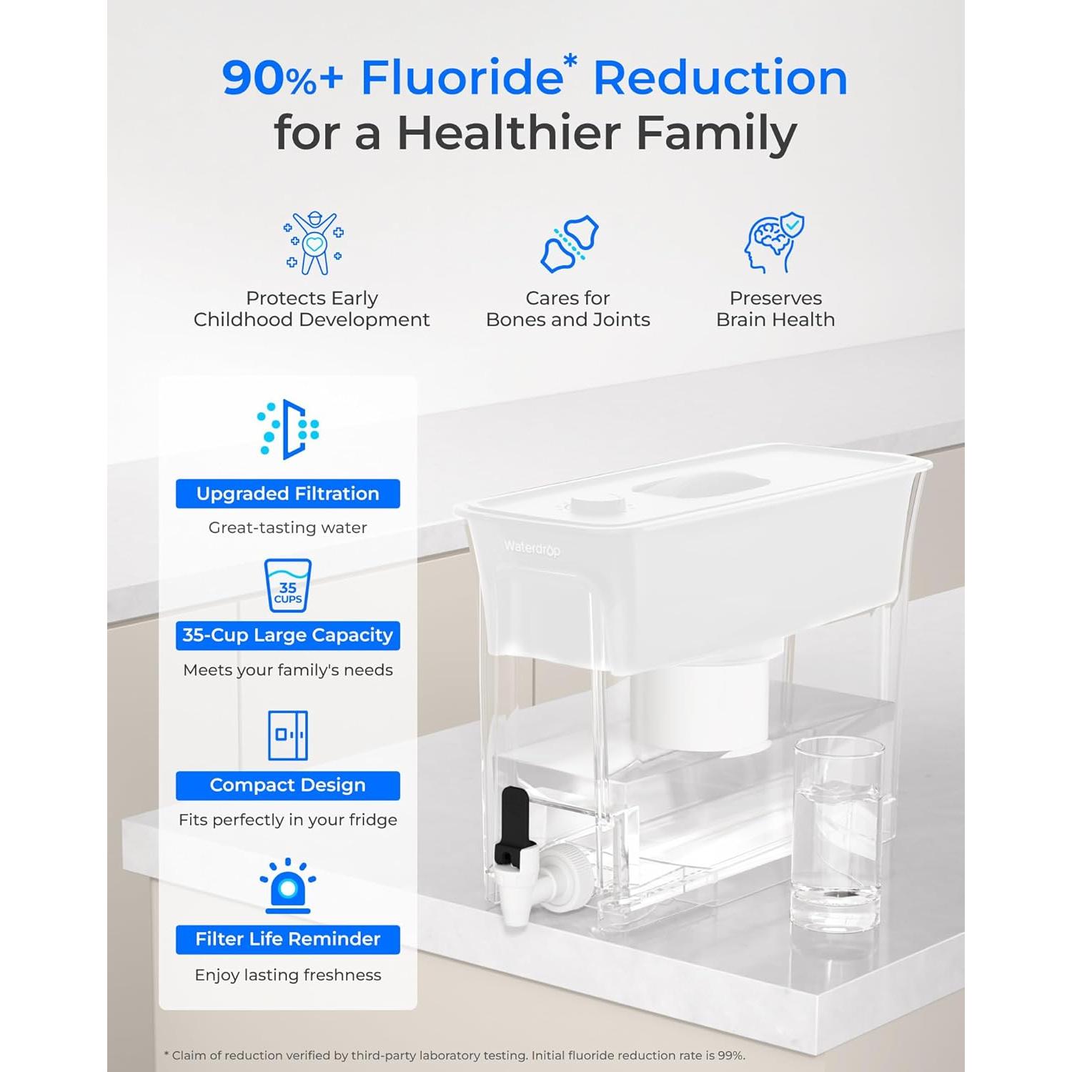 Dispensador de Agua Filtrada Waterdrop 35 Tazas Blanco