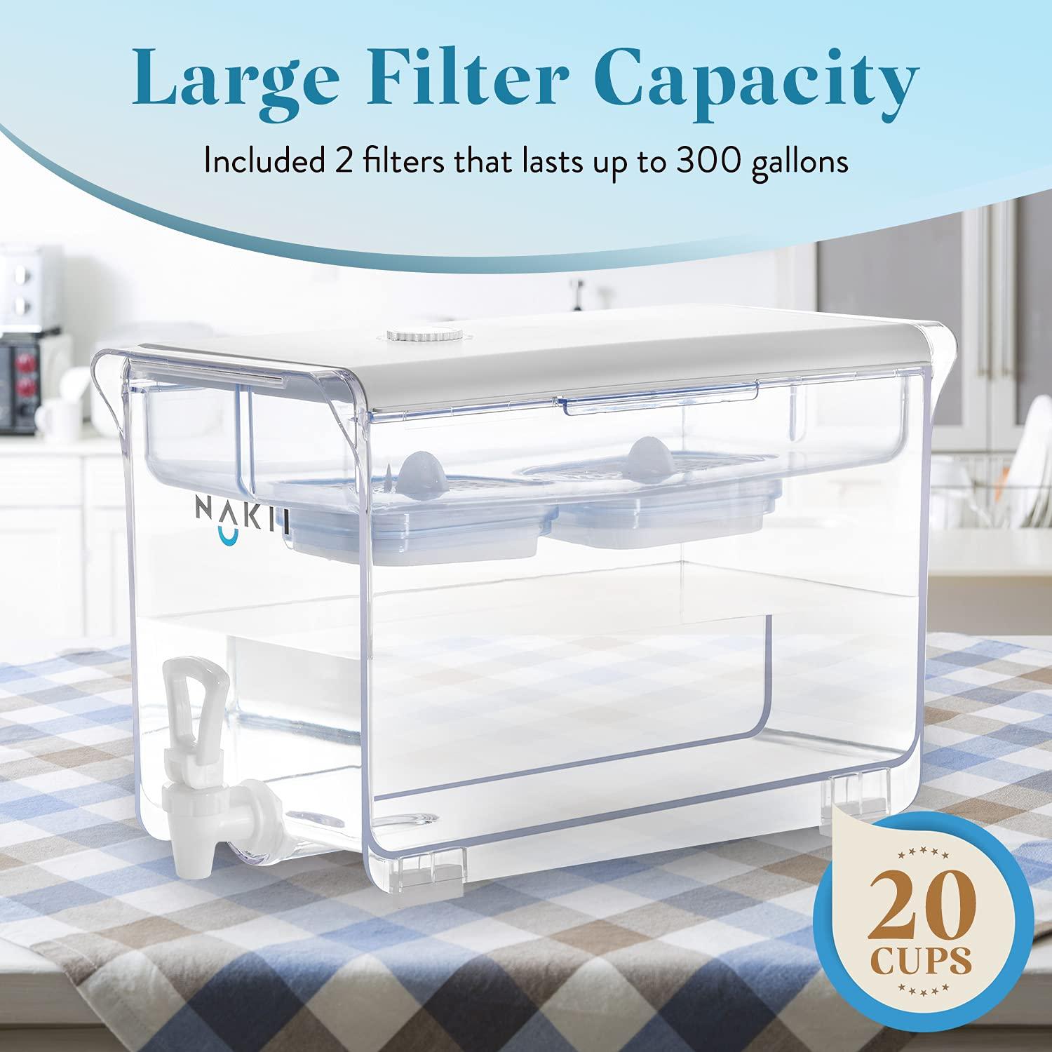 Dispensador de Agua Nakii con 2 Filtros - 18 Tazas, 1135.62 L