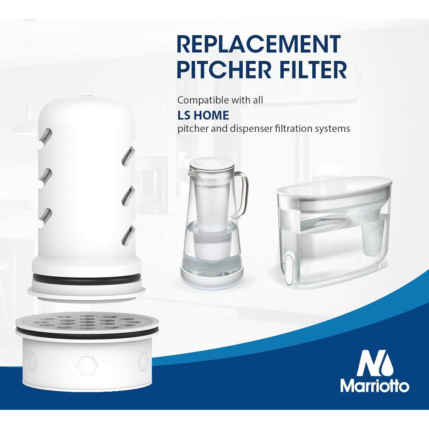 Filtro de Agua MARRIOTTO para Dispensador LS 18 Tazas - 1 Membrana + 6 Filtros