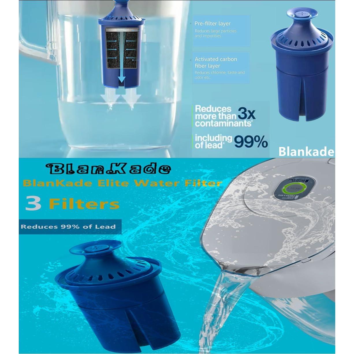 Filtro de Agua Elite Blankade - Reemplazo para Jarras Brita - 3 Unidades