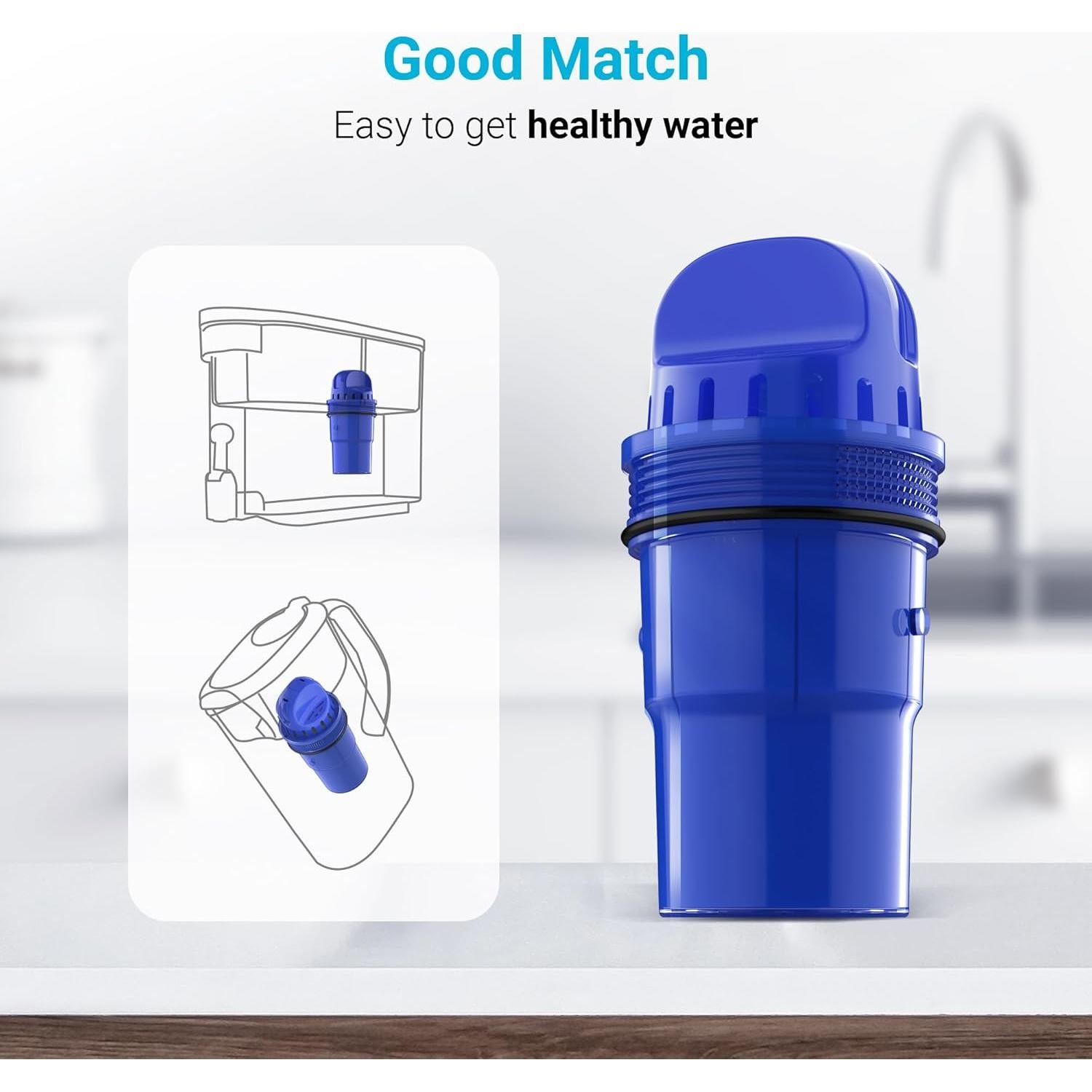 6 Filtros de Agua AQUA CREST para Jarras PUR, Certificado NSF