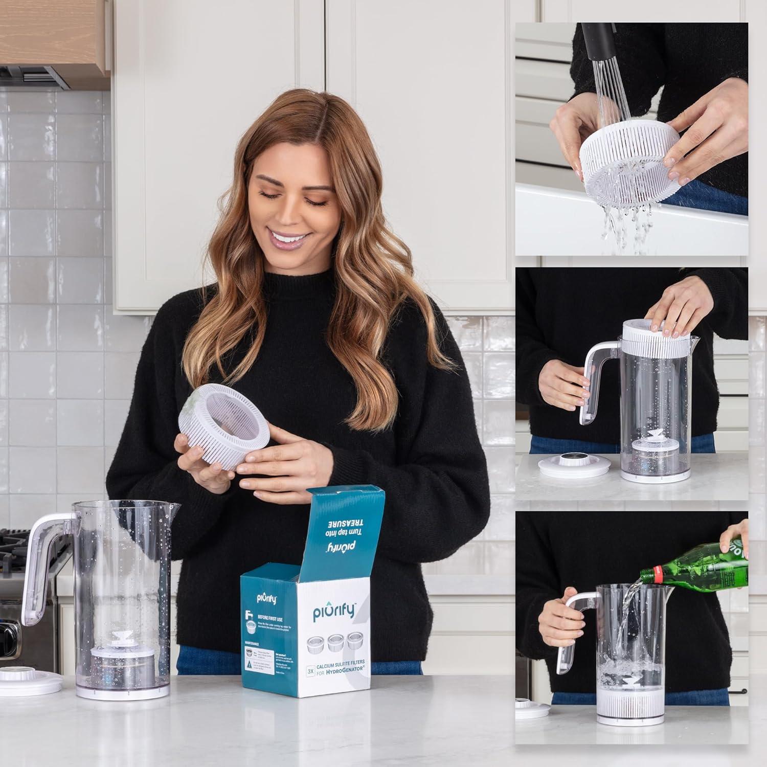 Paquete de 3 Filtros de Sulfito de Calcio Piurify para Jarra de Hidrógeno
