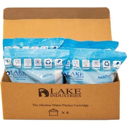 Cartuchos de Reemplazo para Jarra de Agua Alcalina Lake Industries - 4 Unidades