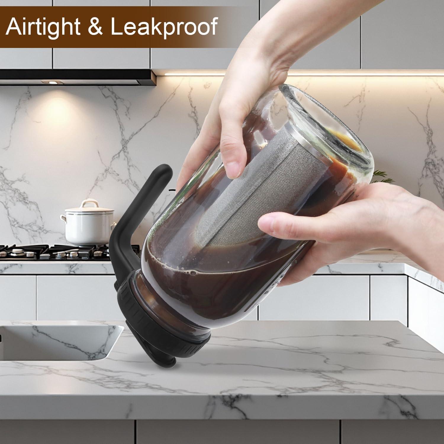 Jarra de Café Frío Heyglee 1.89L con Filtro Acero Inoxidable