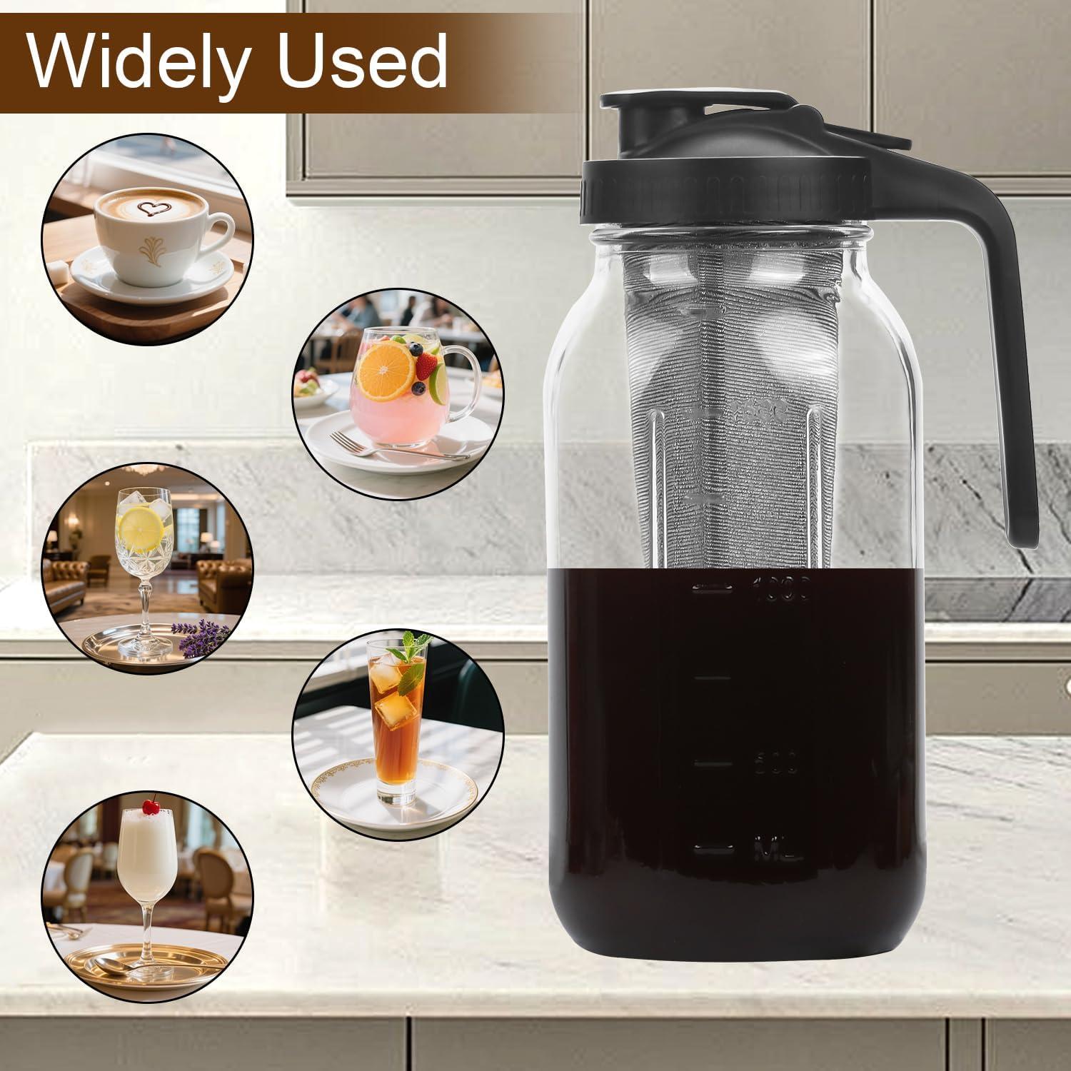 Jarra de Café Frío Heyglee 1.89L con Filtro Acero Inoxidable