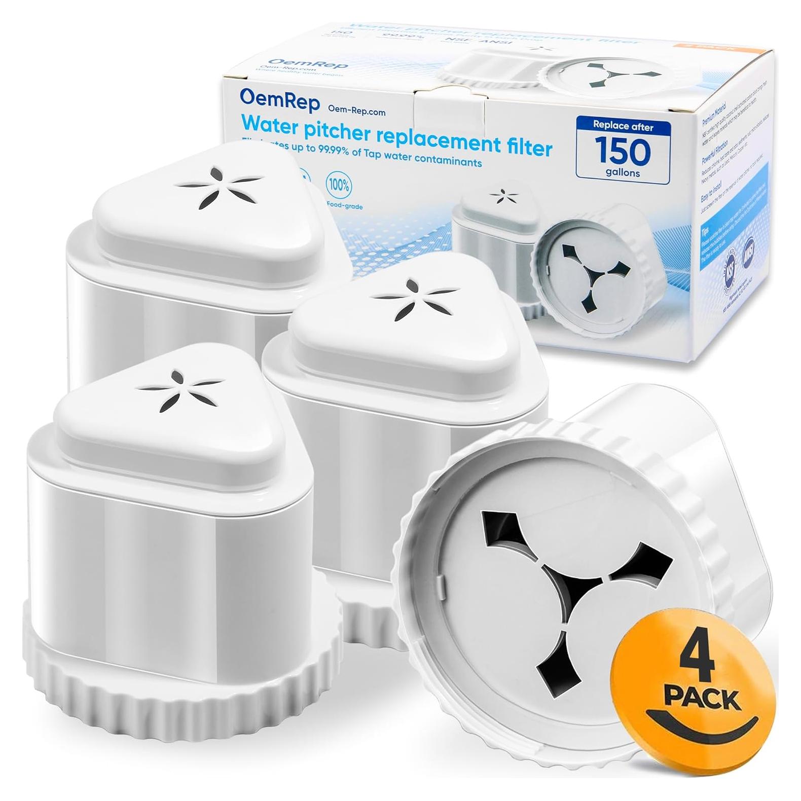 Filtro de Agua 4Pack OemRep para Jarra EPIC - Elimina Fluoruros