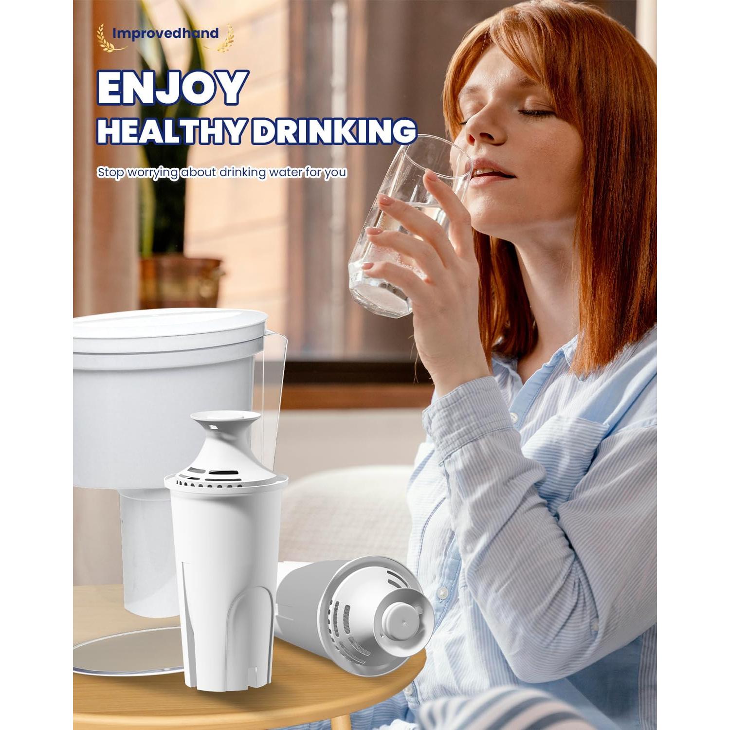 Filtro de Agua Improvedhand OB03 Compatible con Jarras y Dispensadores, Paquete de 6