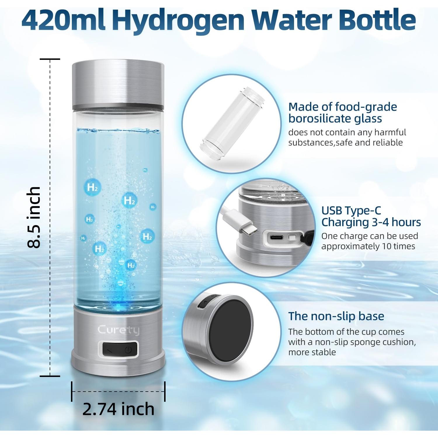 Botella de Agua de Hidrógeno Curety 102A 1500ppb 21.5cm