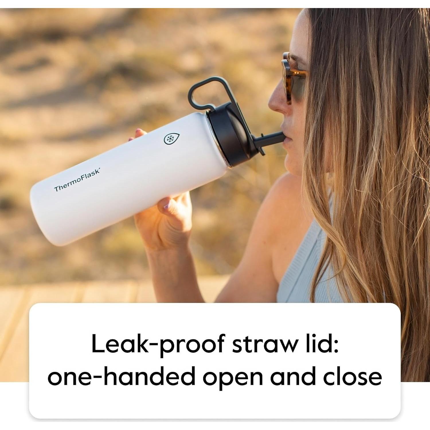 Botellas de Agua Aisladas ThermoFlask 710 ml 2-Pack Acero Inoxidable