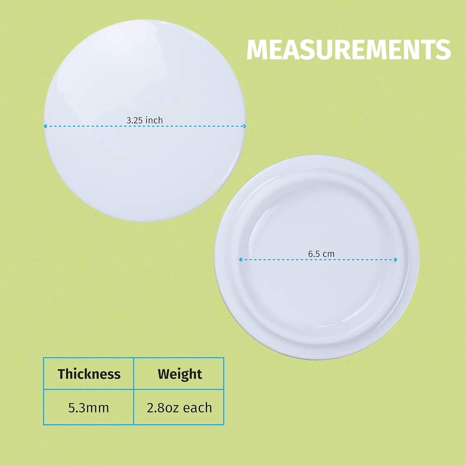 2 Tapas Reutilizables Cerámica Blanca 11oz PRINT SUPREMACY