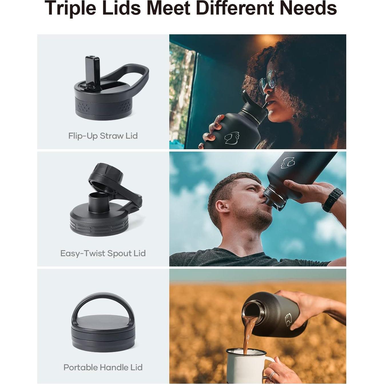 Botella de Agua Aislada BUZIO 1893 ml Acero Inoxidable Negra