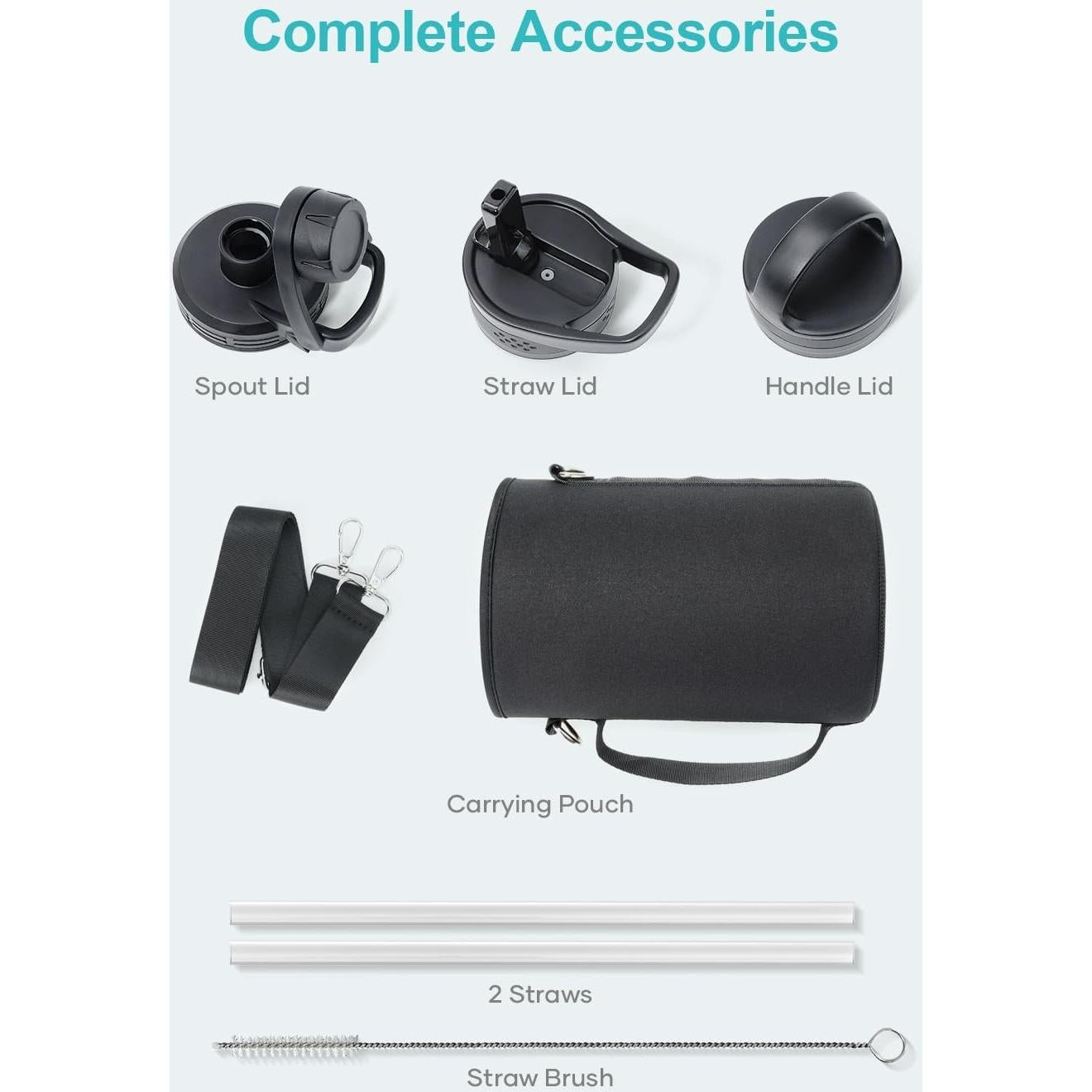 Botella de Agua Aislada BUZIO 1893 ml Acero Inoxidable Negra