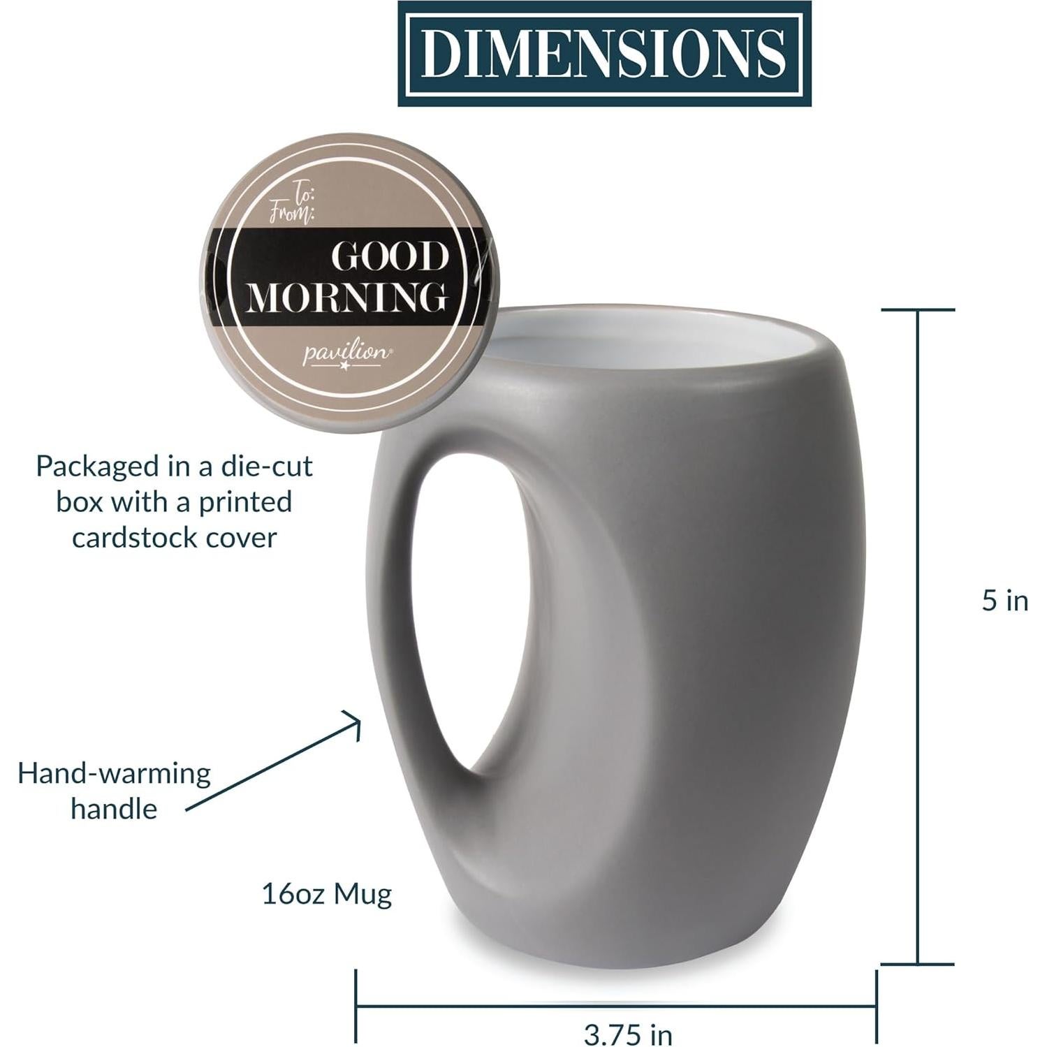Taza Calentadora de Manos Pavilion Gift 16 oz Gris Esposo