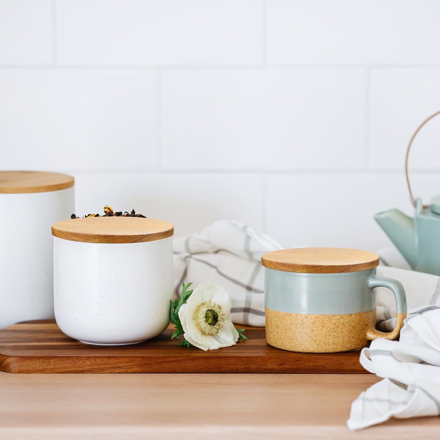 Tapa de Madera Lurrose para Taza de Café y Té - 4 Piezas