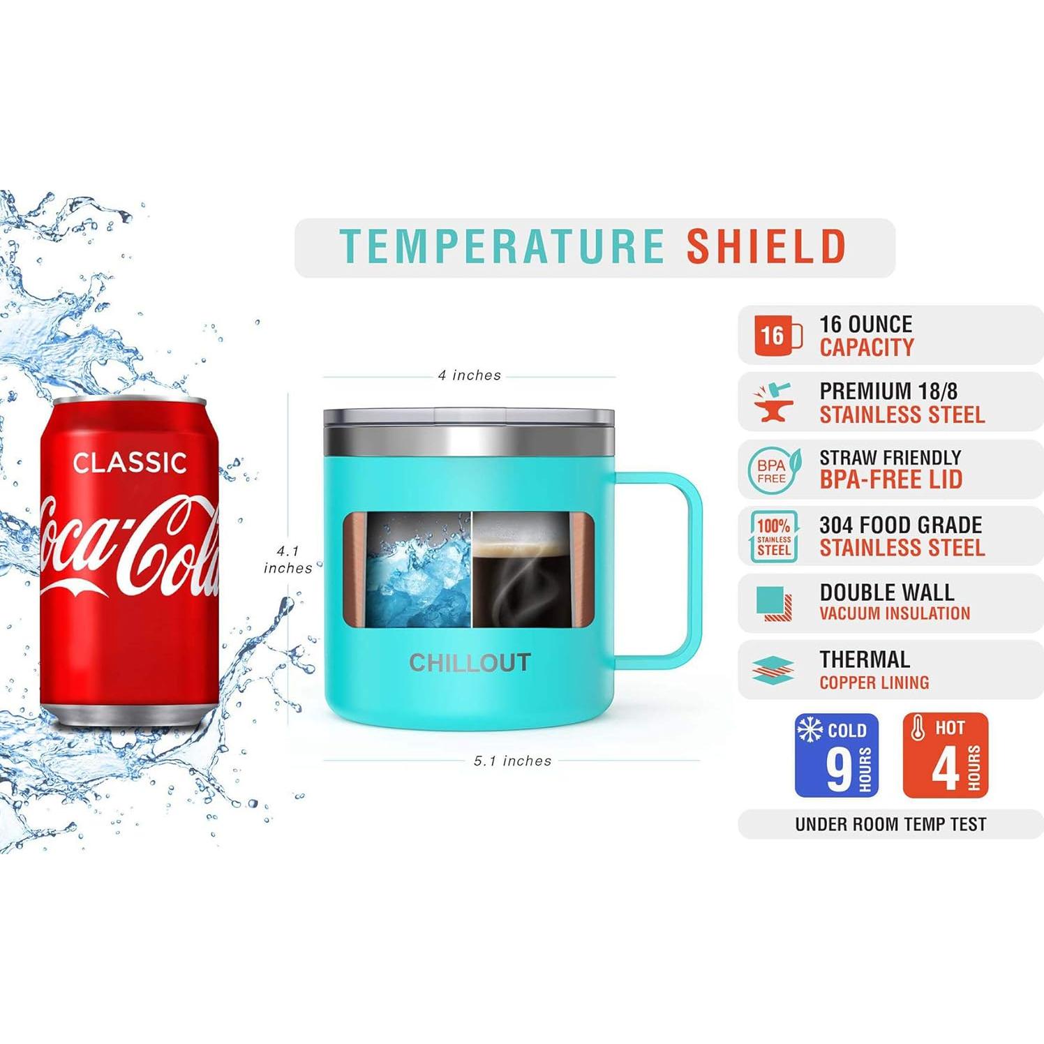 Taza Térmica CHILLOUT LIFE 16 oz Acero Inoxidable Azul