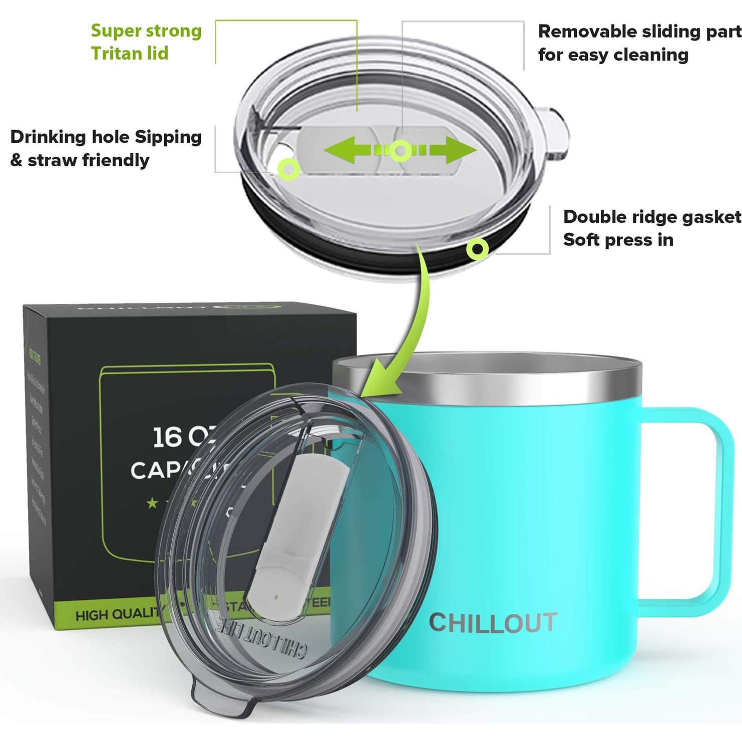 Taza Térmica CHILLOUT LIFE 16 oz Acero Inoxidable Azul