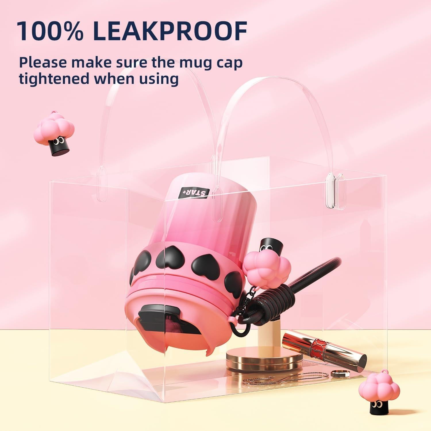 Taza de viaje SDGA+ 355 ml acero inoxidable rosa térmica