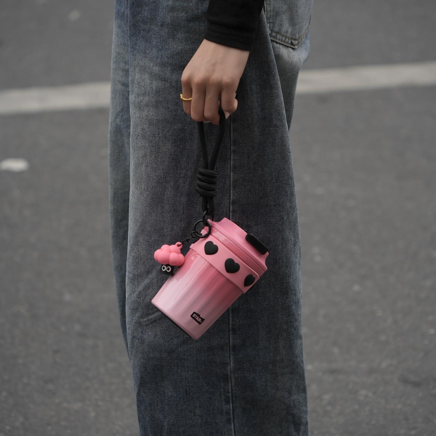 Taza de viaje SDGA+ 355 ml acero inoxidable rosa térmica