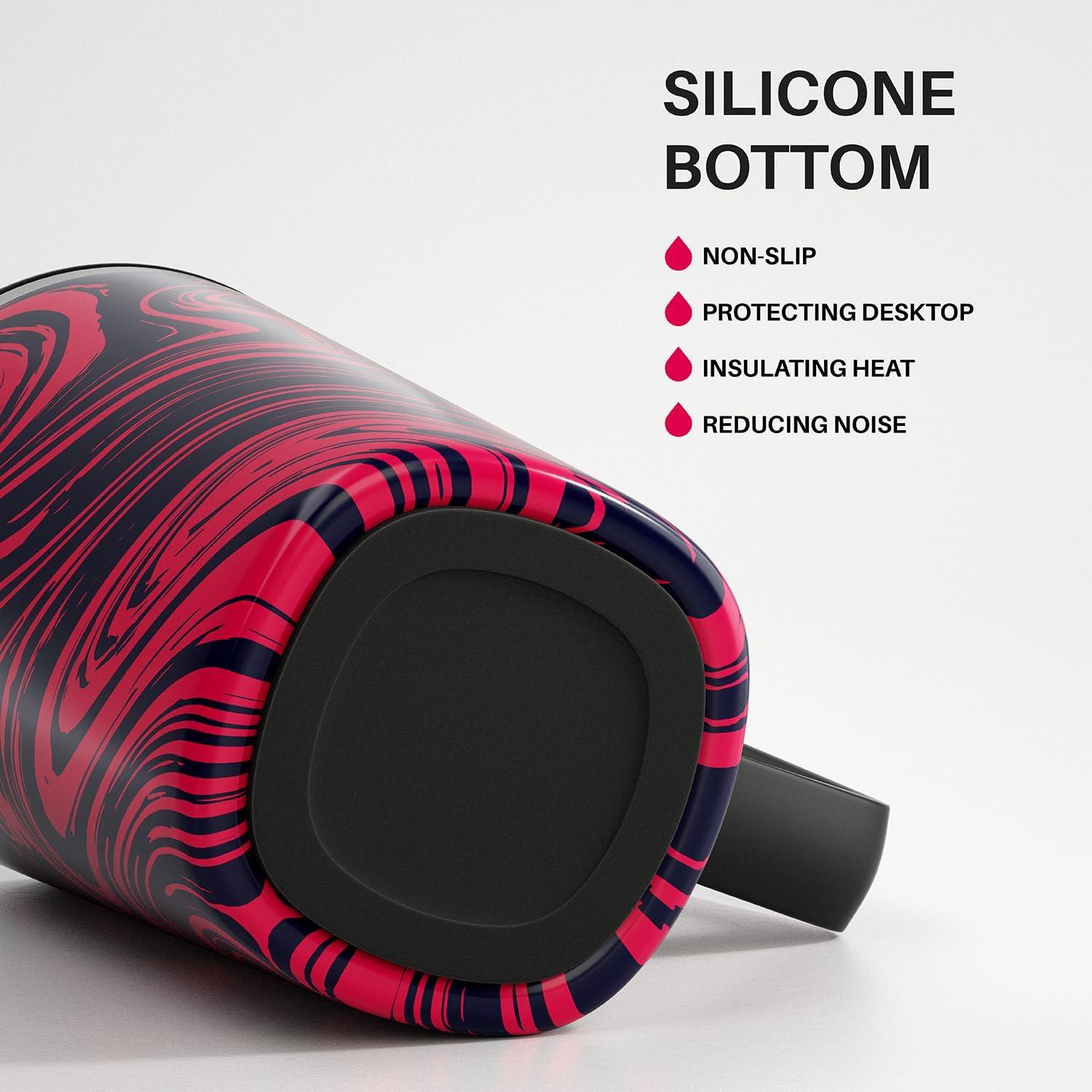 Taza Aislada Ideus 470ml Acero Inoxidable Cebra Roja