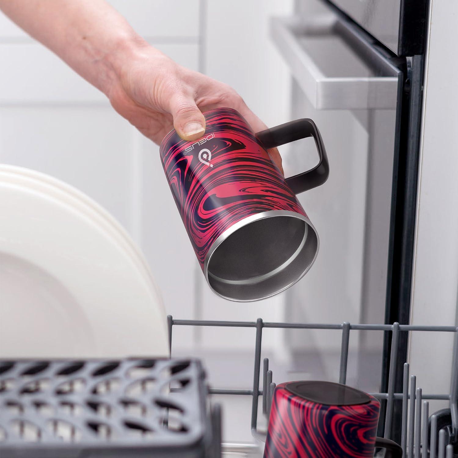 Taza Aislada Ideus 470ml Acero Inoxidable Cebra Roja