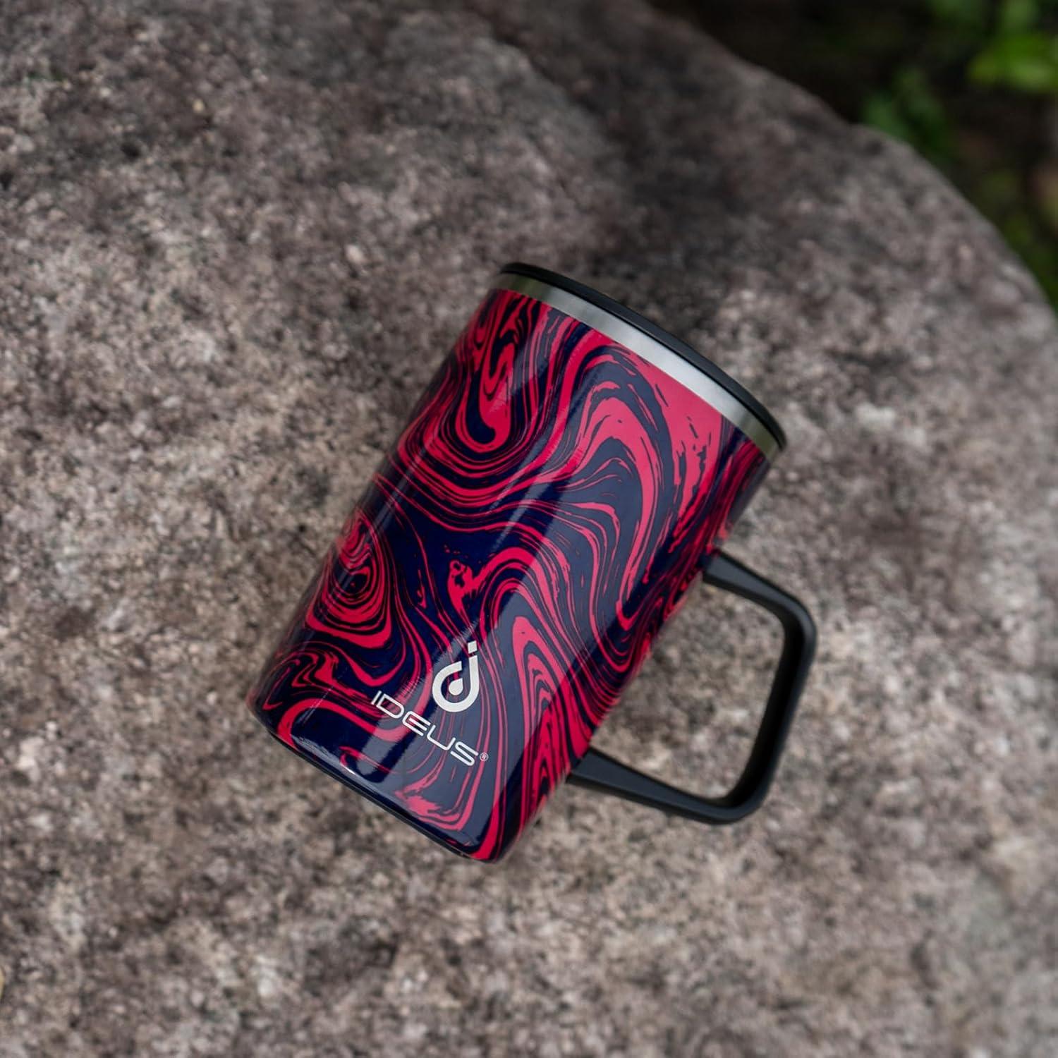 Taza Aislada Ideus 470ml Acero Inoxidable Cebra Roja