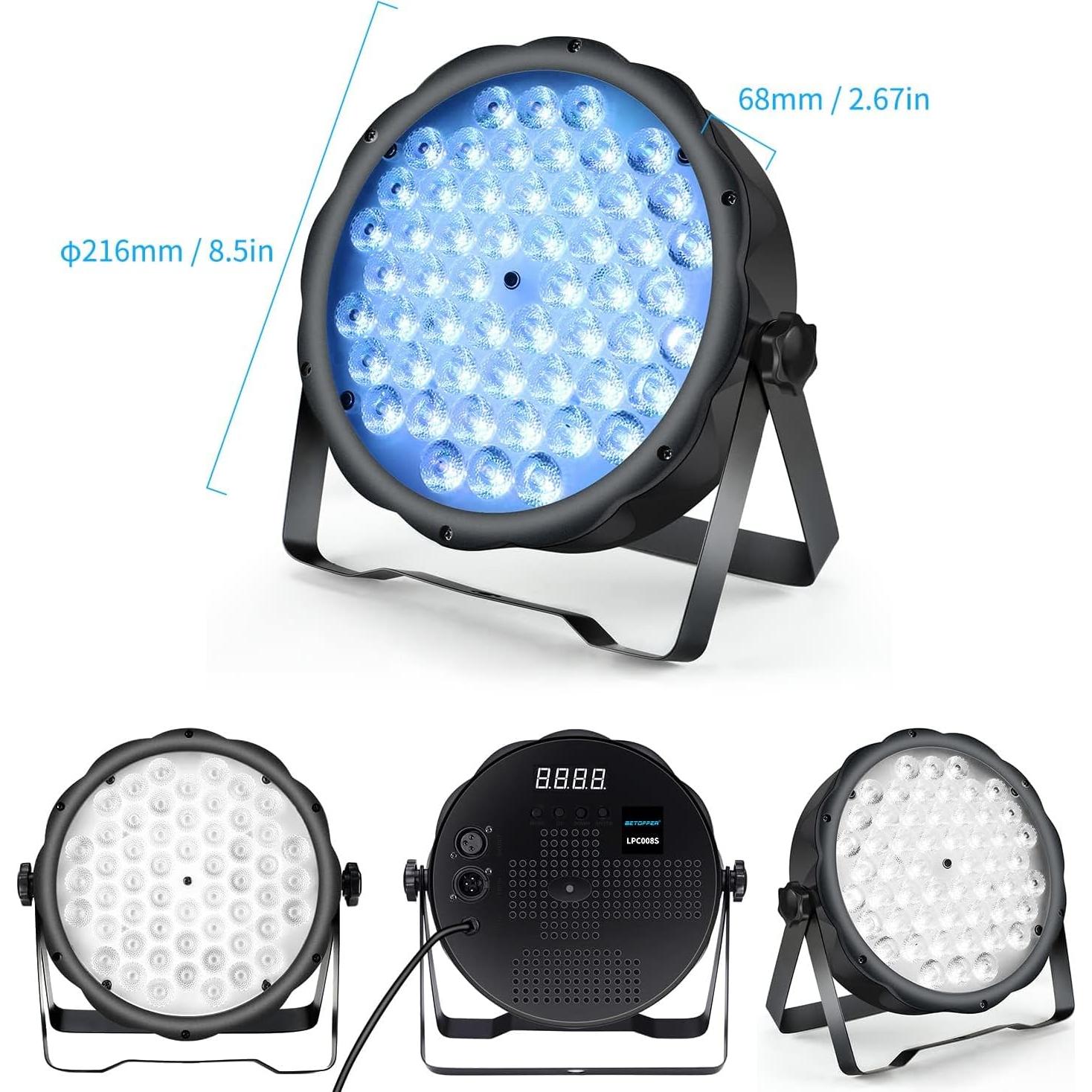 BETOPPER Luz Par LED 54 x 1.5W RGB DMX para Fiestas