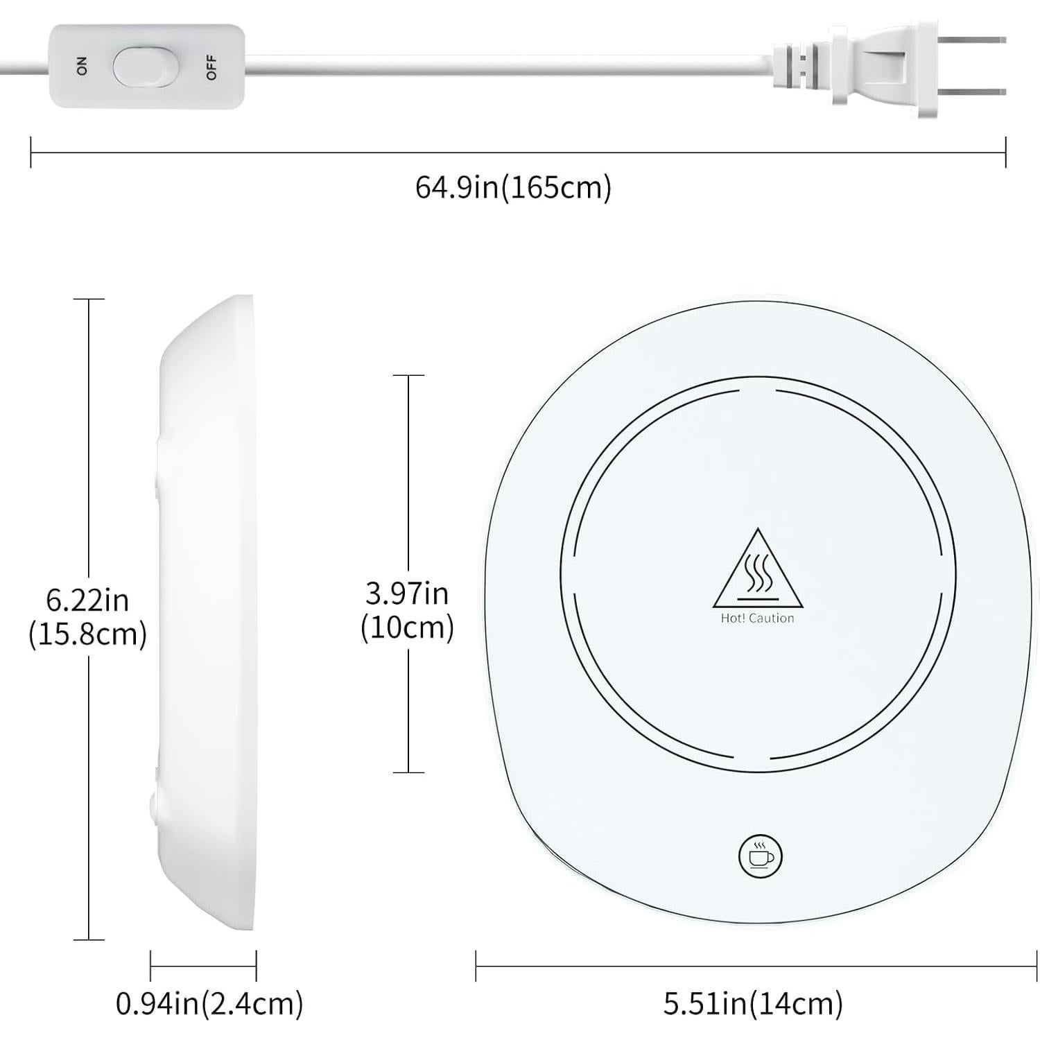 Calentador de Tazas LONID con Taza Cerámica 430ml Blanco