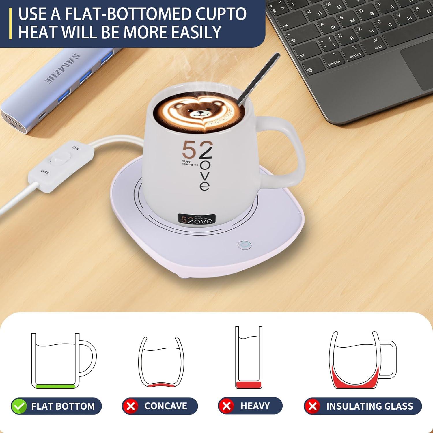 Calentador de Tazas LONID con Taza Cerámica 430ml Blanco